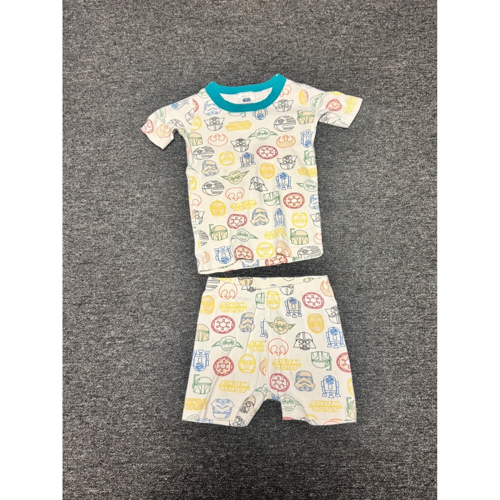 Hanna Andersson Star Wars Organic Cotton Pajama Set Kids Size 5 110cm White Teal
